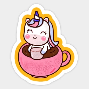 Cute Unicorn Coffee Cup Sticker